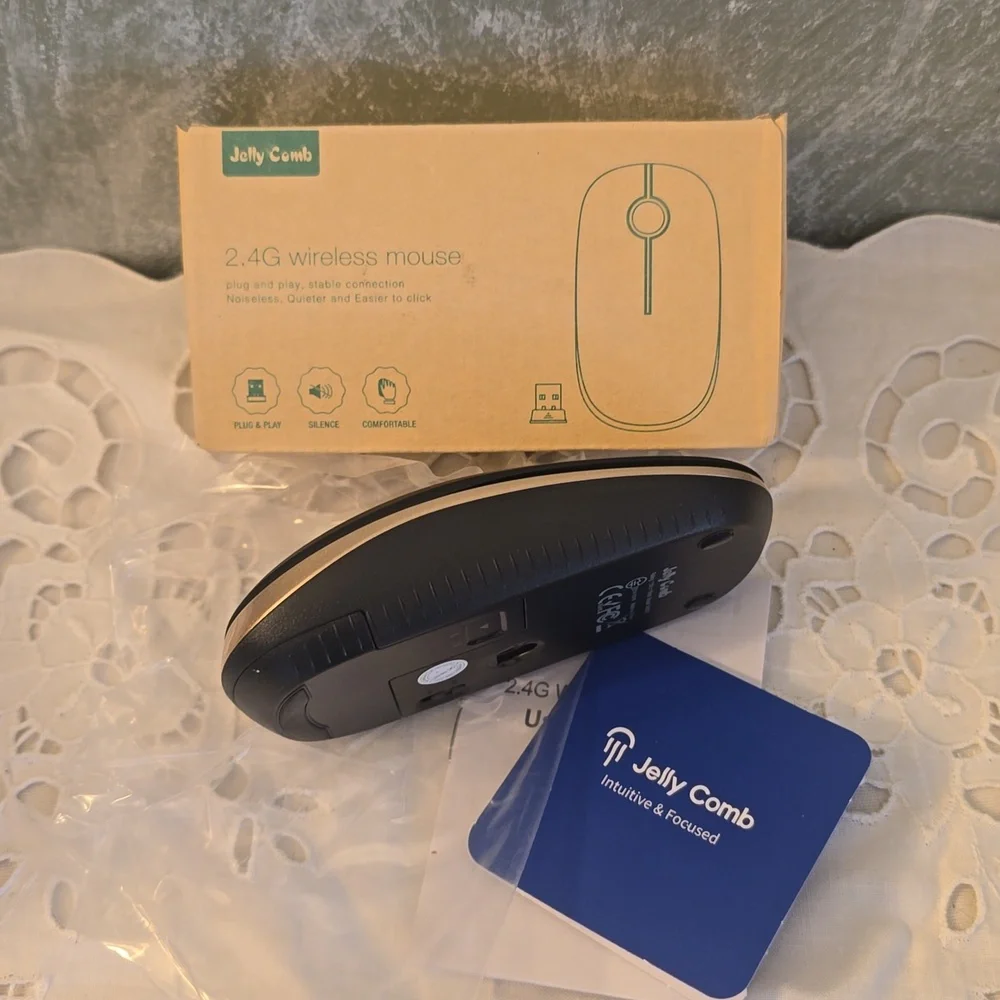 Jelly Comb Black 2.4G Wireless Mouse, Noiseless, Easier To Click New